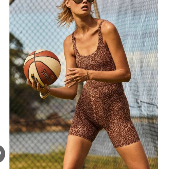 The Upside Pants - Brown Leopard-Print Fitted Romper